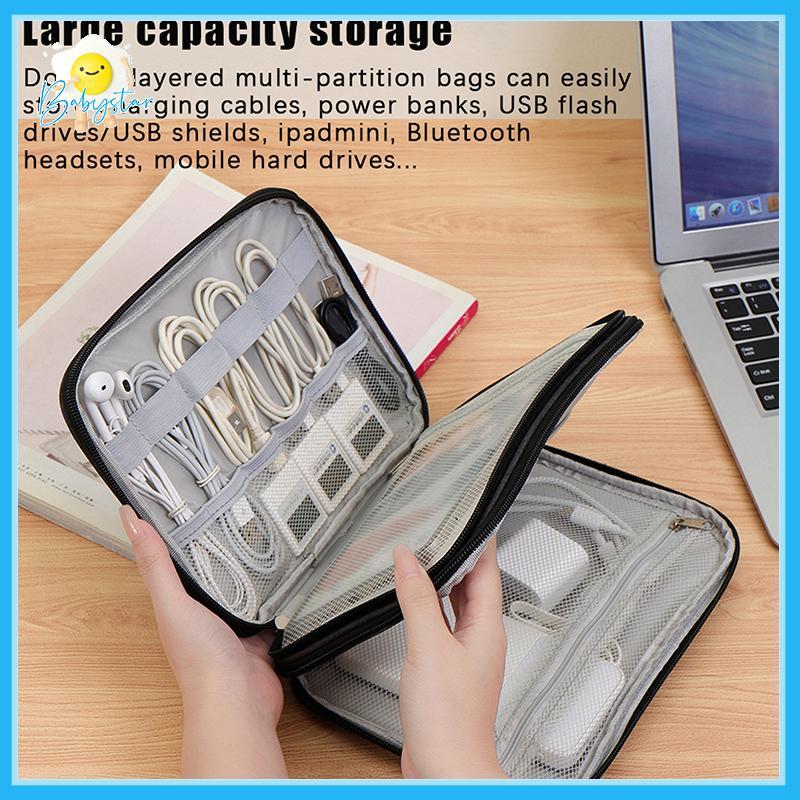 [Inthehot-t] Portable Travel Storage Bag Case USB Data Cable Organizer Headphones Wire Pouch [ใหม่]