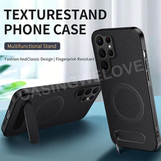 SAMSUNG เคสโทรศัพท์สําหรับSamsung Galaxy S26 Ultra S25 S24 Ultra Plus + S25 FE S24 S23 S22 S21 FE 5G 2026 คาร์บอนไฟเบอร์แม่เหล็กแม่เหล็กผู้ถือแม่เหล็กกันกระแทกป้องกันกลับปกแข็ง