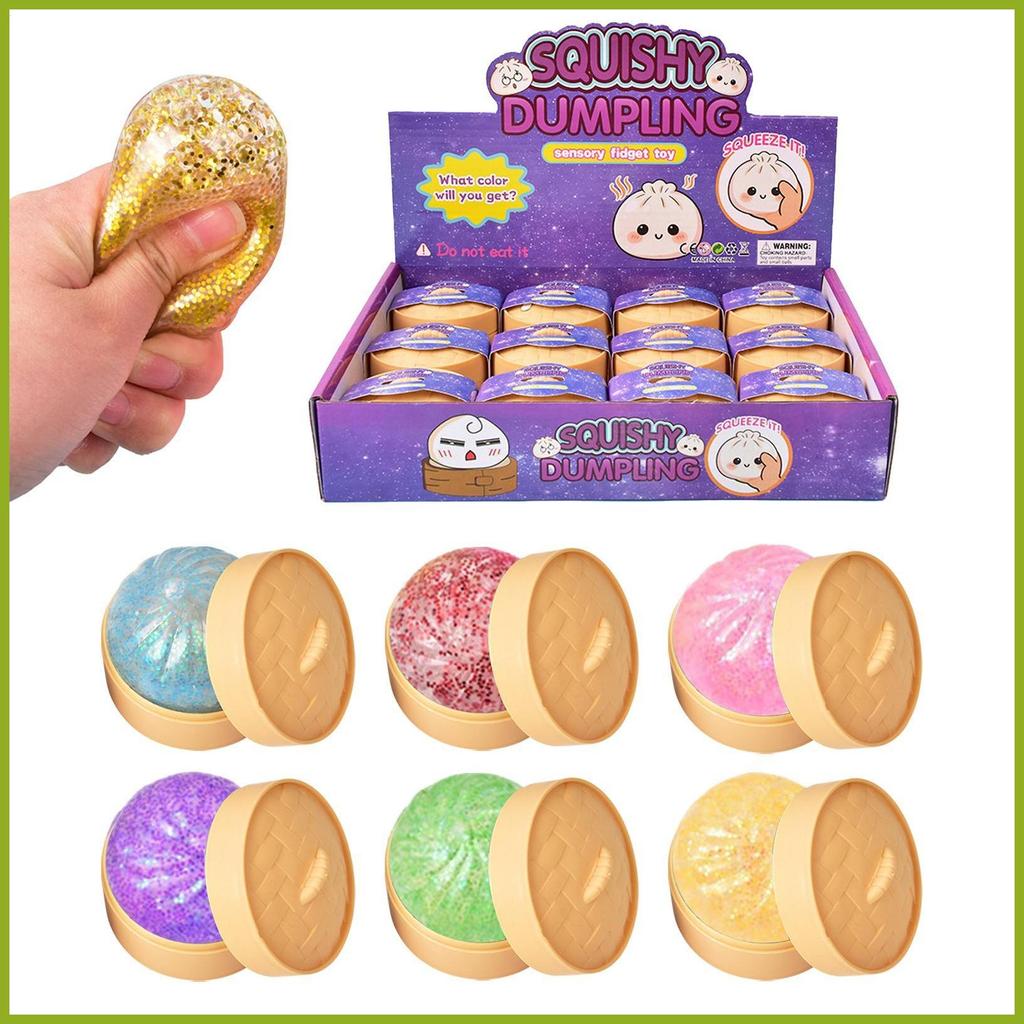 Sensory Squeeze ของเล่น Calming Shiny พร้อมอาหาร Steamer Dumpling Shape Sensory Squeeze ของเล่นสําหรับชายหญิงนักเรียน antirtth