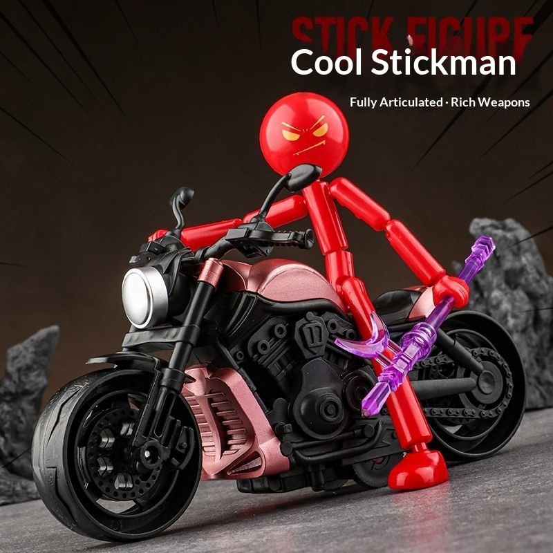 🦸‍♂️🏍️โมเดล DIY Poseable Stickman | บล็อกตัวต่อรูปแอ็คชั่นหลายข้อต่อ, ของเล่นต้นกําเนิดที่สร้างสรรค์สําหรับเด็กผู้ชาย, ตุ๊กตาสะสมสุดเท่และไอเดียของขวัญ