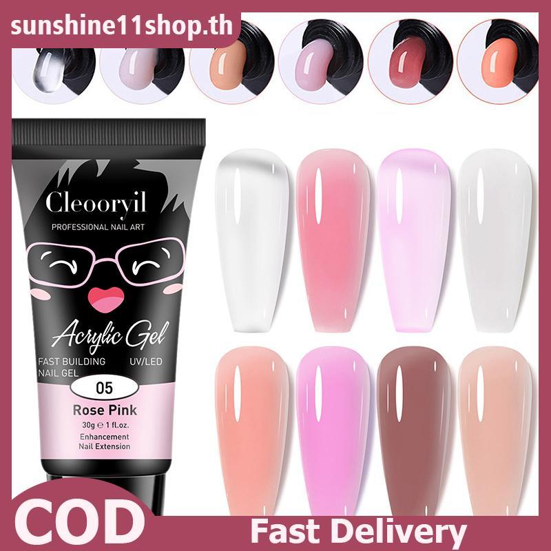 SUNSHOP 15ML Multicolor Poly เล็บเจลอะคริลิคกาว Professional กึ่งถาวรเรซิ่น Art คริสตัลเล็บกาว TH