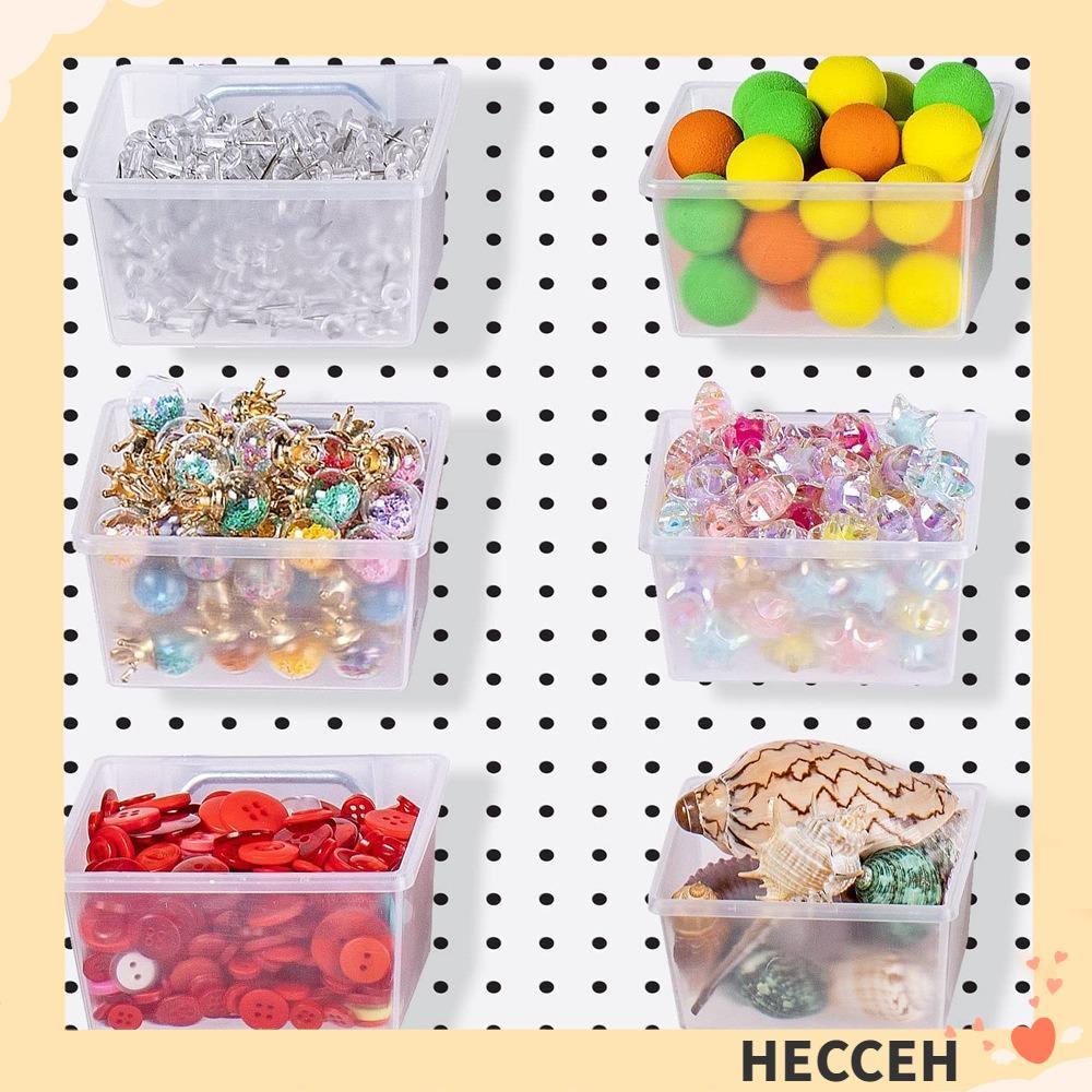 HECCEH ถัง Pegboard, ตะขอ PP Pegboard, กล่อง Pegboard