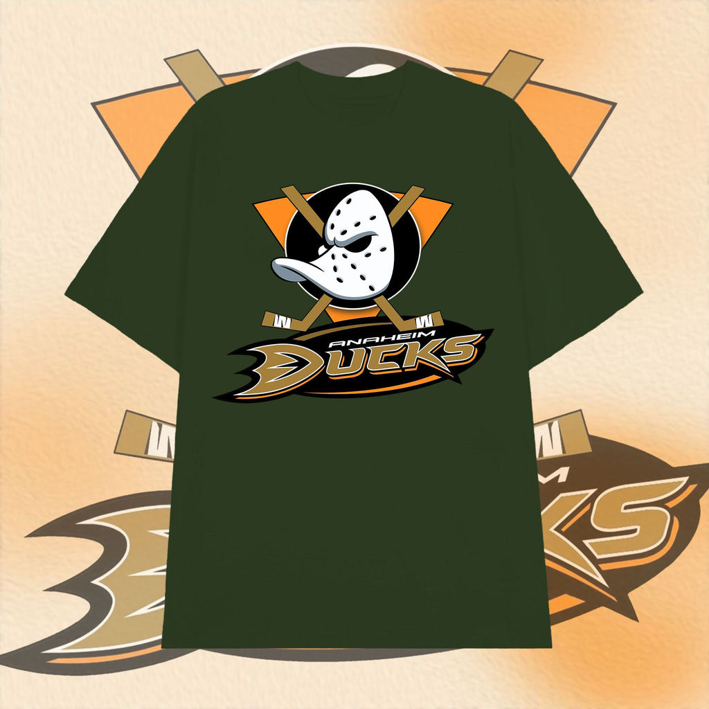 แฟชั่นMighty Ducks Anaheim Sports Logo Men'S T-Shirt unisex cotton s-5xl