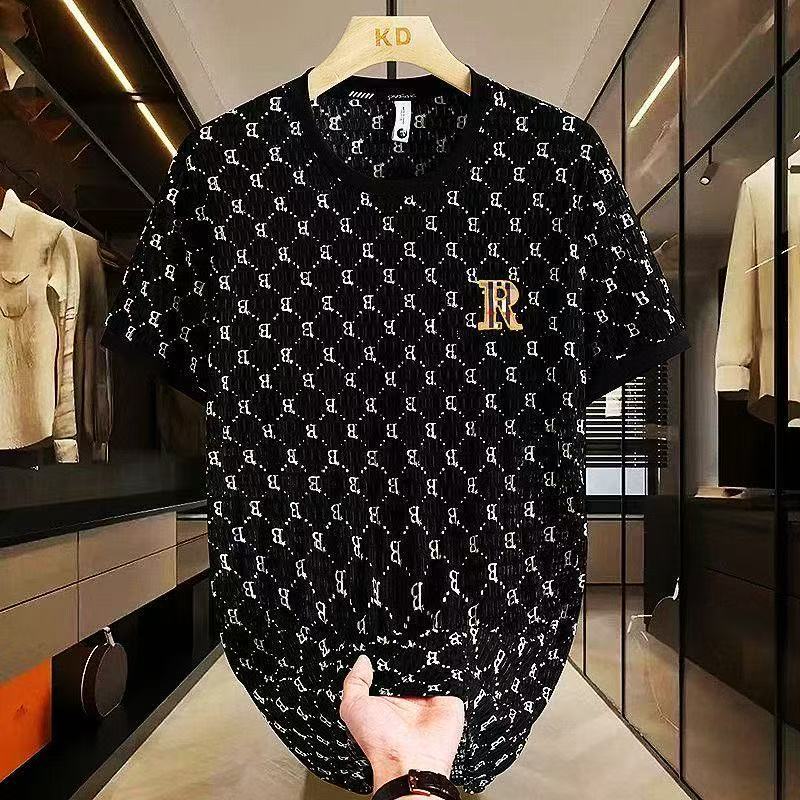 แขนสั้นเสื้อยืดผู้ชาย tshirt men เสื้อยืดผู้ชายแคสซวอล แบบหลวม ทรงหลวม เส้นตัดสไตล์แฟชั่น ซับเหงื่อ
