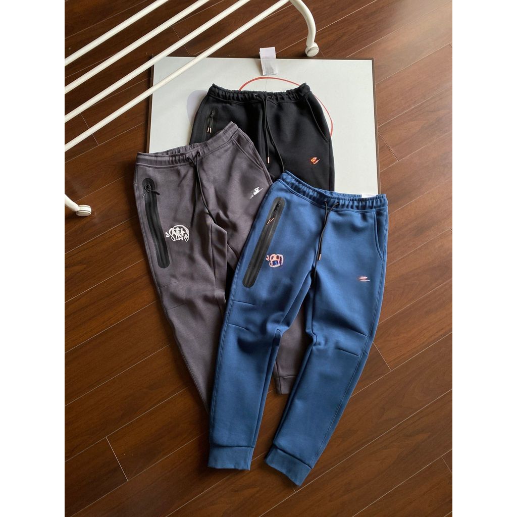 6IB9 N**e 25SS Autumn Men's Knitted Sports Casual Pants Small logo printed sweatpants Model Number37