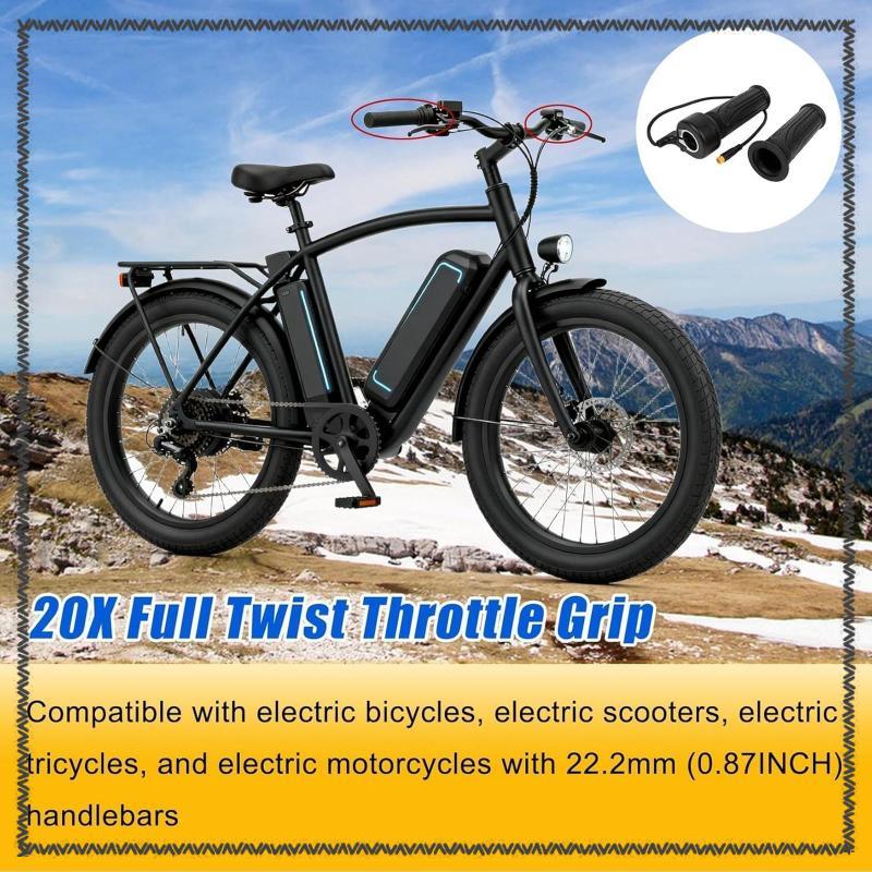 [MCA] E Bike Throttle 3 Pin Kit Full Twist Throttle Grip Scooter Speed Throttle Handle