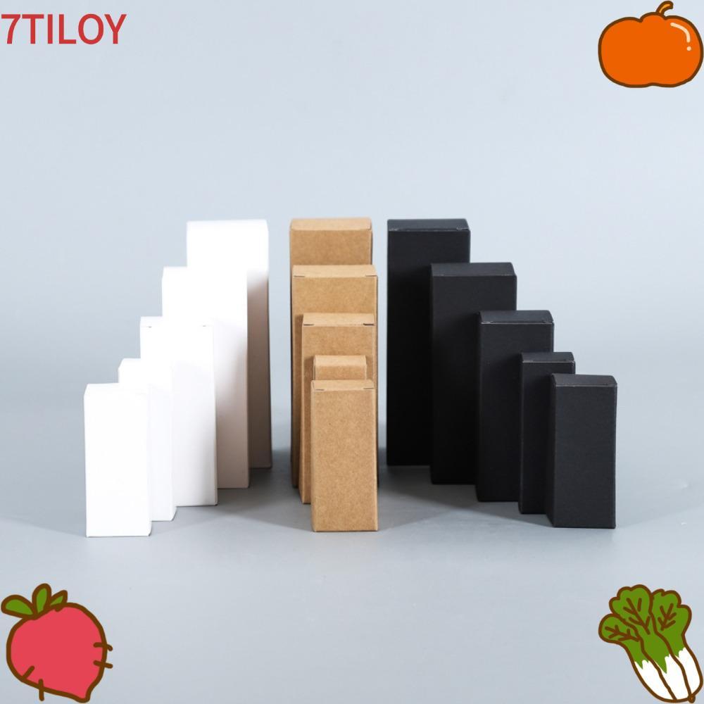 7TILOYSHOP 10 ชิ้นกล่องกระดาษ, DIY Handmade ขนาดเล็กขนาดใหญ่กล่องของขวัญกระดาษ,สีดํา/สีขาวกระดาษคราฟท์ลิปสติกกล่องบรรจุเครื่องสําอางงานแต่งงานวันเกิด Party Supplies