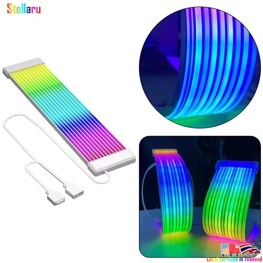 STELLARU ไฟ LED Strip, DIY PC Light Strip, สายต่อยืดหยุ่น 8PIN 24PIN ARGB Light Bar