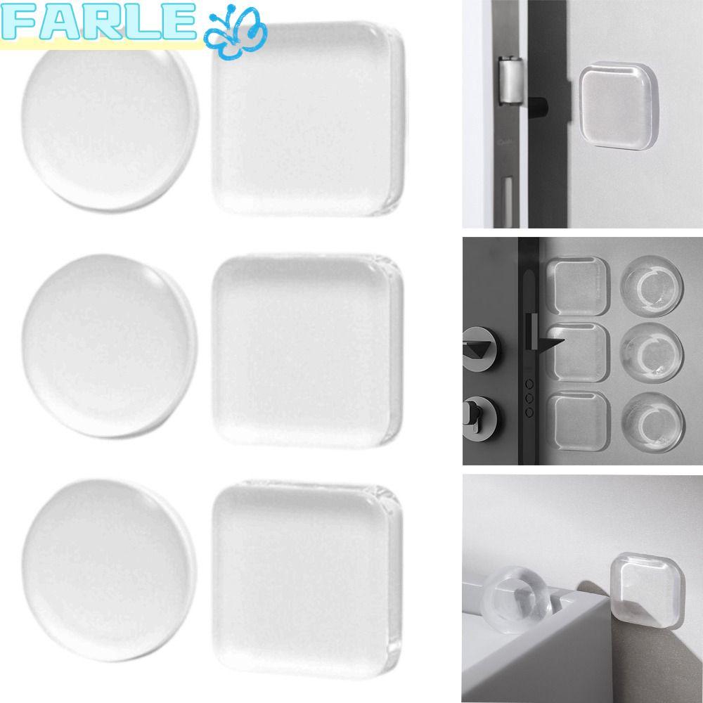 FARL 1/6 ชิ้นกันชนประตู, Anti-Shock ซิลิโคน Doorstop, ทนทาน Guard Mute Self กาว Wall Protector บ้าน