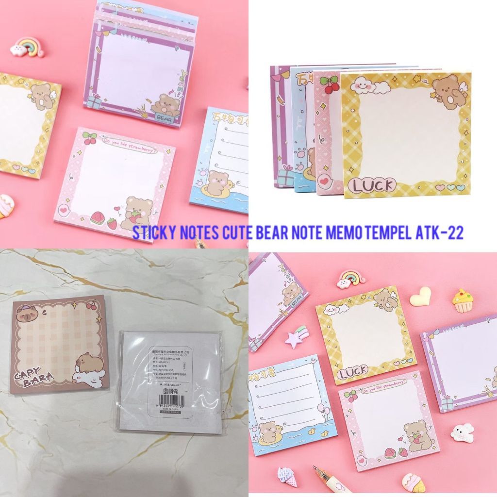 KIDDAILY STICKY NOTES CUTE BEAR NOTE MEMO TEMPEL ATK-22/CUTE Sticky Notes Sticky Notes Sticky Notes