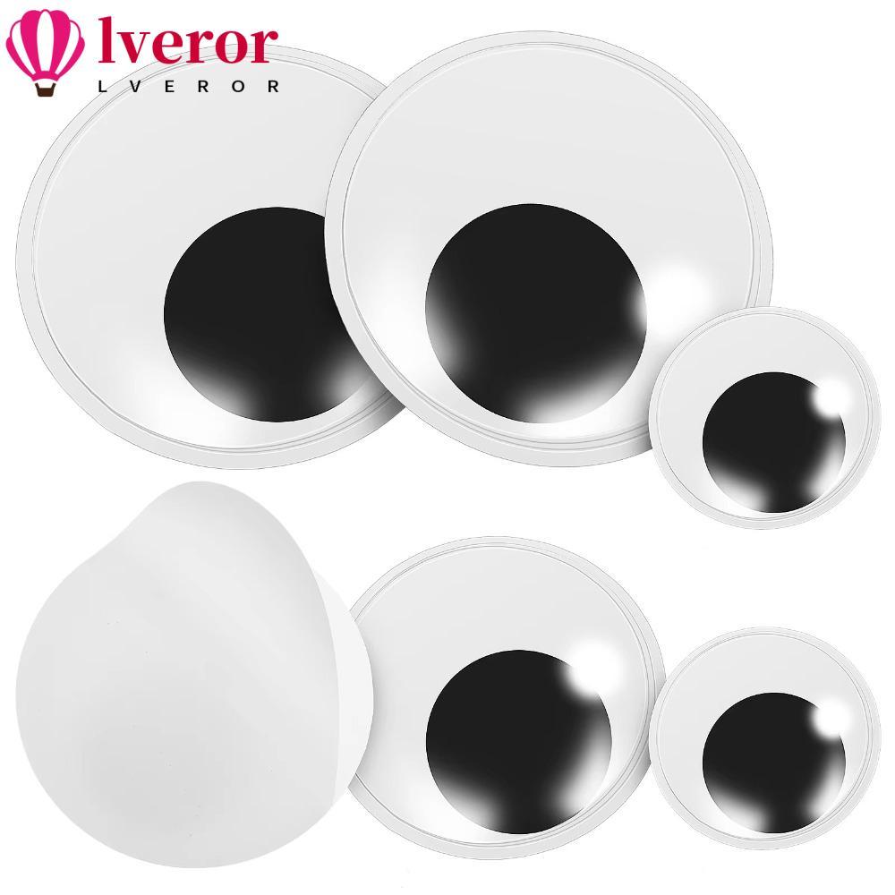 LVEROR 6PCS สีดําสีขาว Googly Eyes, Party ตกแต่งสีดําสีขาวยักษ์ Googly Wiggle Eyes, Moving Eyes DIY 