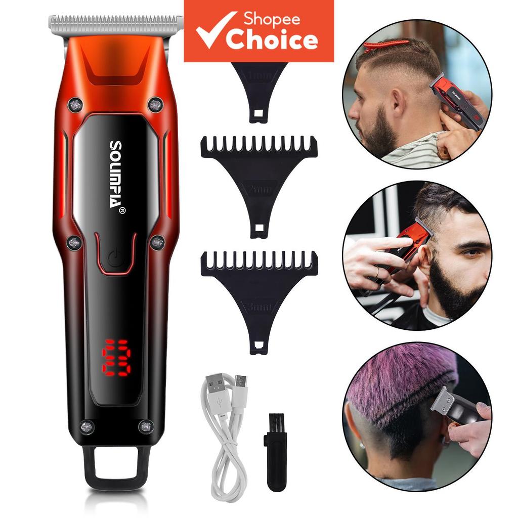 Solimpia ปัตตาเลี่ยนไร้สายมืออาชีพสําหรับผู้ชาย - เครื่องตัดขนตัดผมแบบชาร์จไฟได้สําหรับตัดผมและกรูมมิ่งเครา