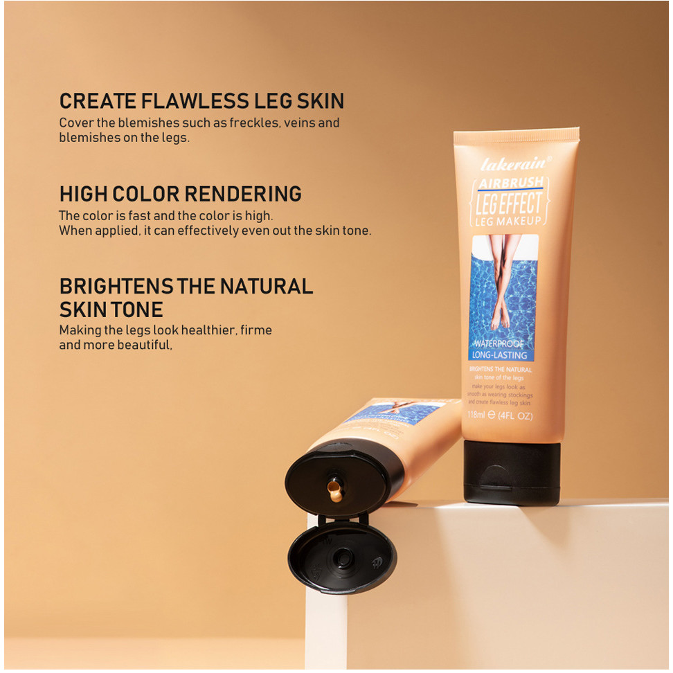 Lakerain Leg Makeup Highlighter Leg Cream, Leg BB Cream, Golden Brown Foundation, Even Skin Tone, Br
