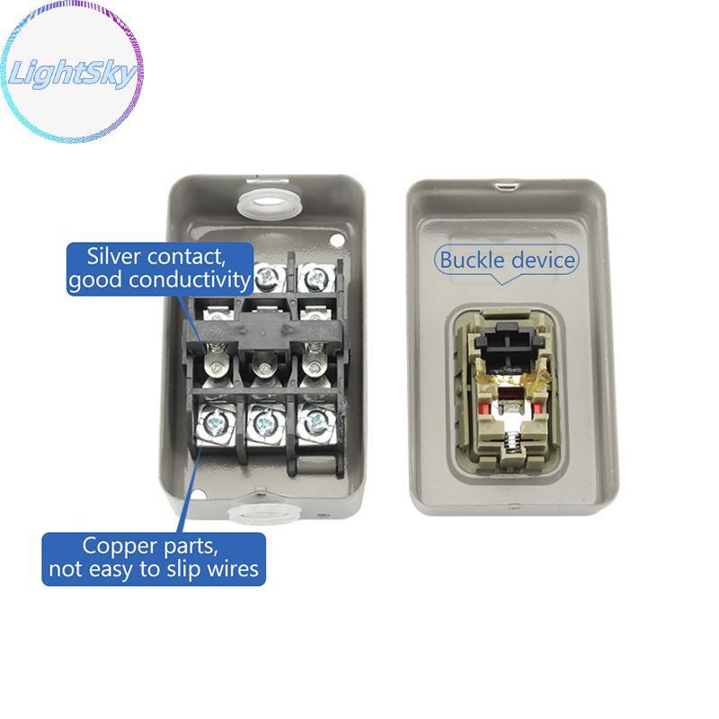 LightSky Start ปุ่มสวิทช์ AC380V สามเฟส BS211B BS216B BS230B มอเตอร์ควบคุม Start Stop Switch TH
