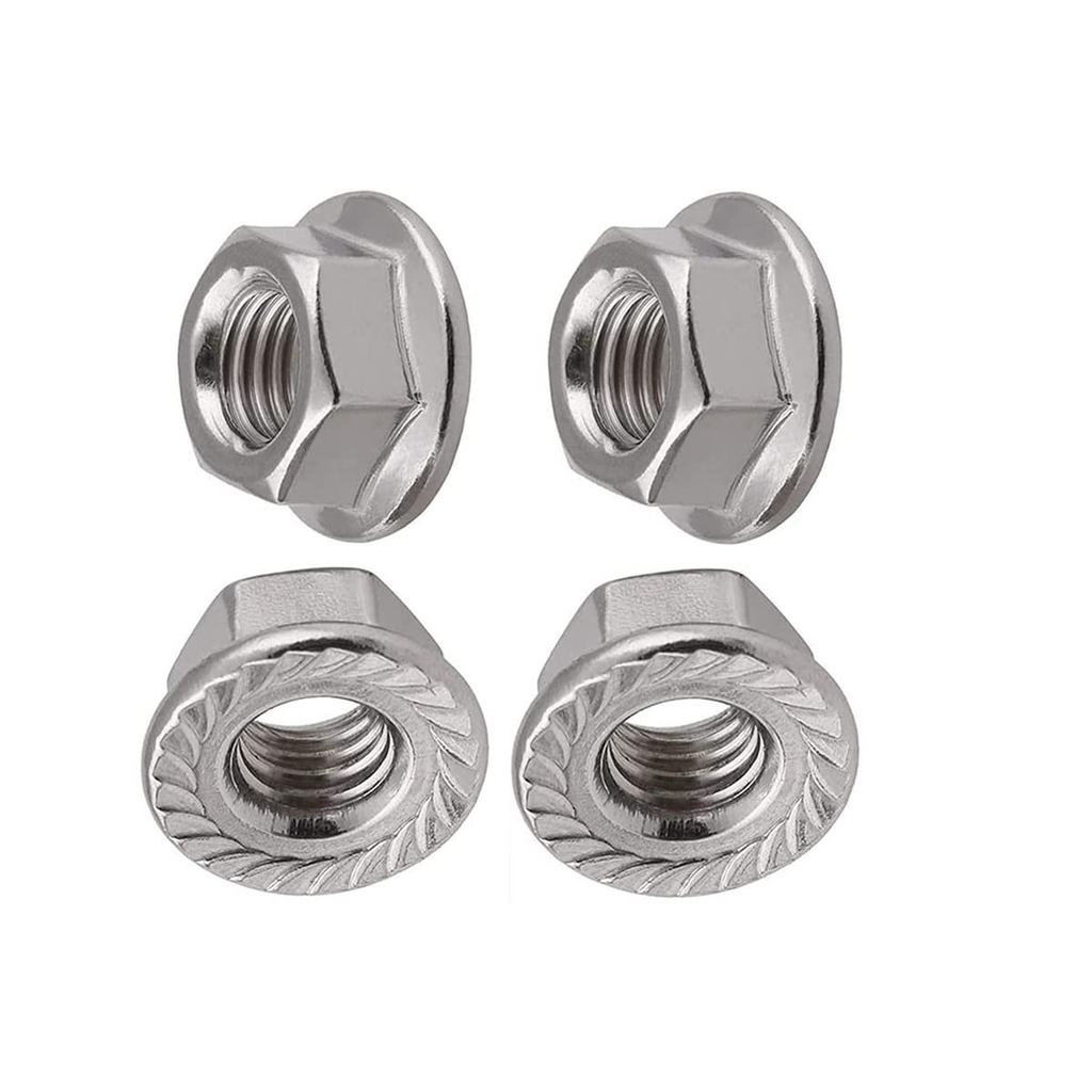 4 ชิ้น M12 x 1.5 มม. Pitch Metric fine Pitch 304 สแตนเลสสตีลหกเหลี่ยมหน้าแปลนถั่ว