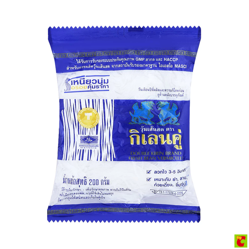 กิเลนคู่ วุ้นเส้นสด ขนาด 200 กรัม