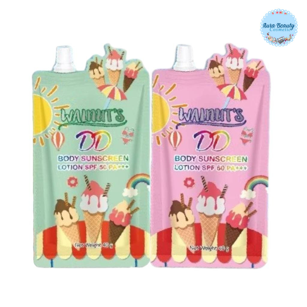 🎉 (1ซอง) WALNUT DD Body Sunscreen Lotion 40g SPF50 PA+++ โลชั่นกันแดดผิวกาย กันน้ำบางเบา ปรับผิวเรียบเนียน