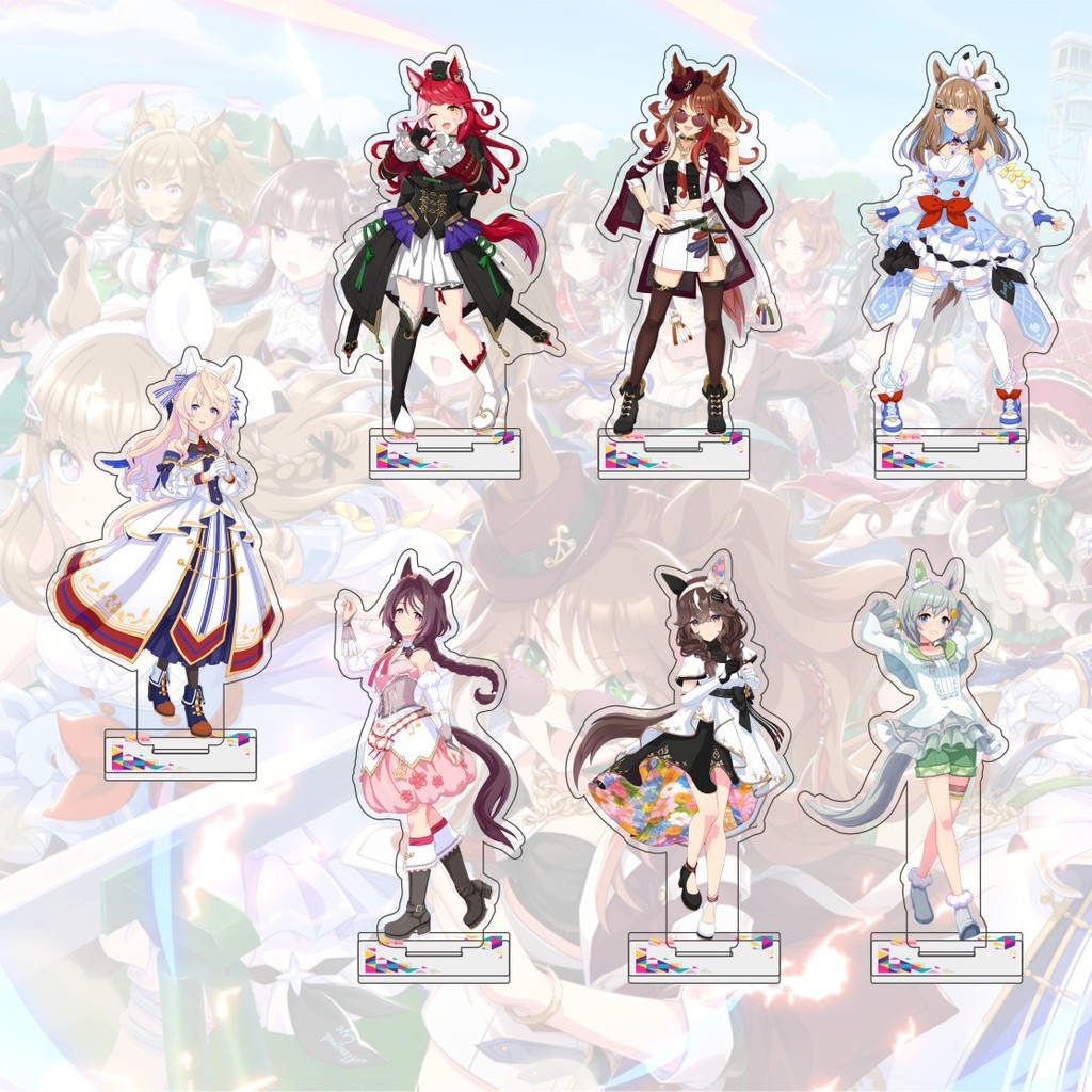 อะนิเมะเกม Umamusume: Pretty Derby 8 ซม.อะคริลิคใหม่ตัวละครเต็มรูปแบบยืนเดสก์ท็อปตกแต่งพัดลมของขวัญ