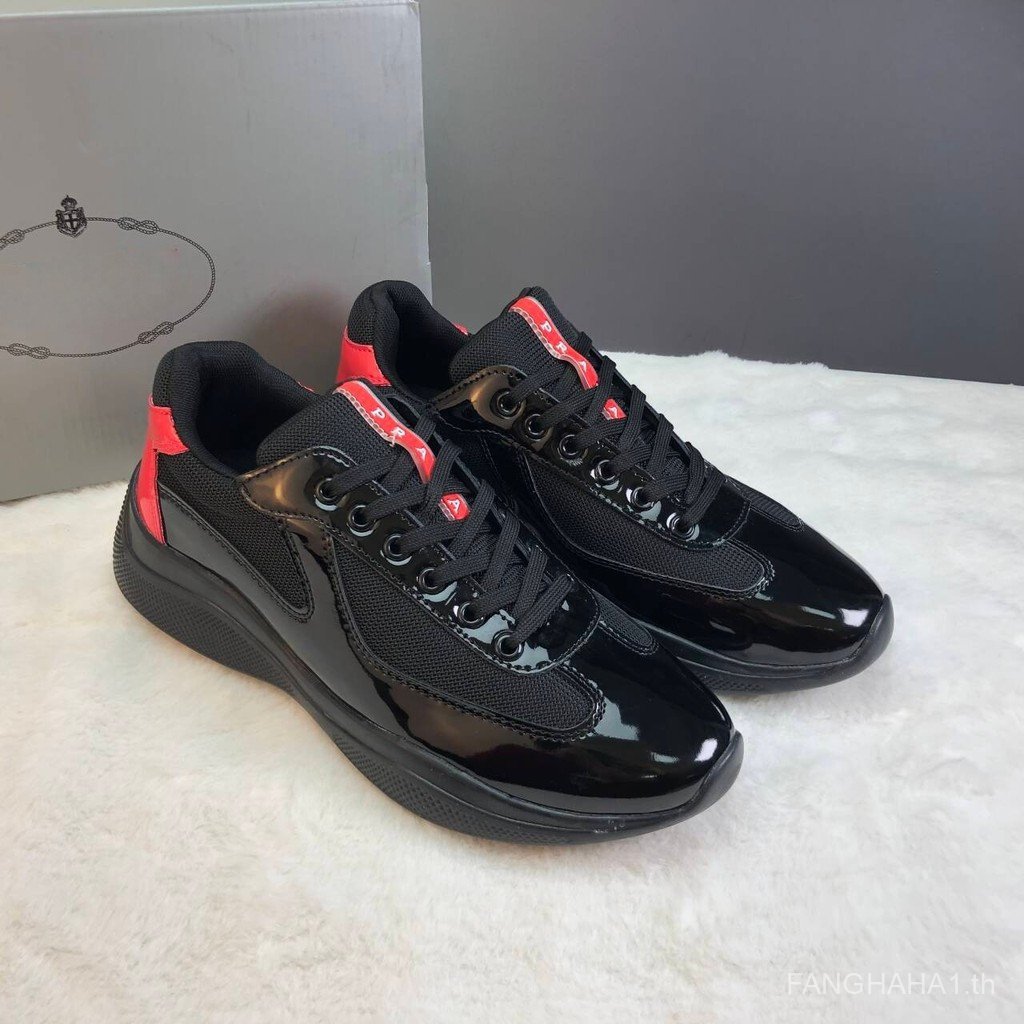 Americas Cup Patent Leather Fashion Wear-Resistant Low-Top Sports Casual Shoes Mens 8J2O