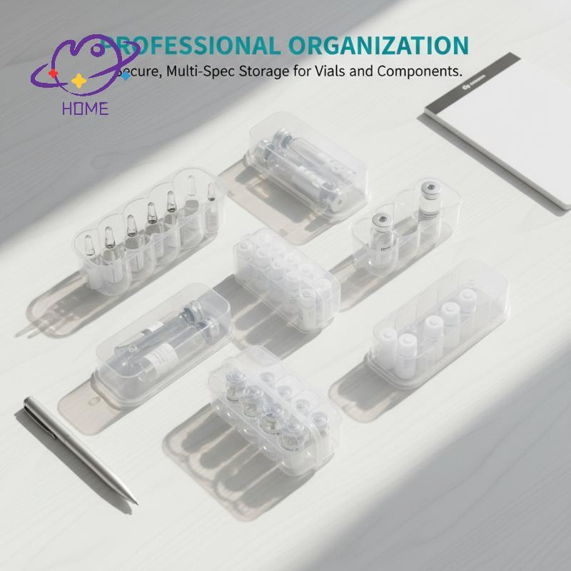 [mayhome] กล่องเก็บท่อพลาสติก Staable 4/10 ชิ้น 3ML 2/4/6/24-Slot Vial Storage Case Clear Freezer Tu