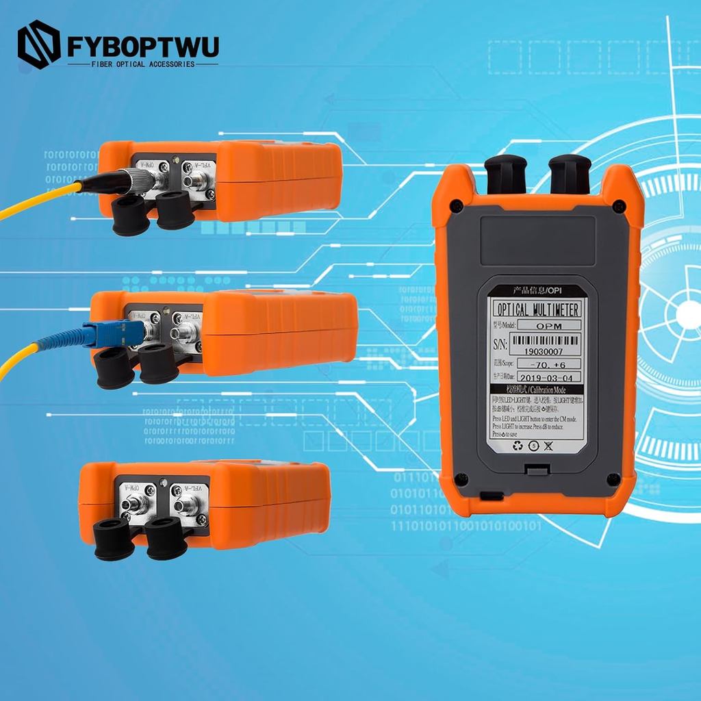 3 in 1 Function Fiber Optic Tester Portable Optical Power Meter (FC/SC/ST) & VFL 2mw Visual Fault Lo