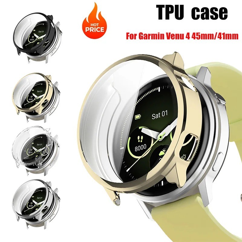 ฝาครอบ TPU สําหรับ Garmin Venu 4 41 มม.อุปกรณ์เสริมป้องกันหน้าจอสําหรับ Garmin Venu 4 45 มม.เคส TPU นุ่ม + ฟิล์มคลุมทั้งหมดป้องกันกรณี