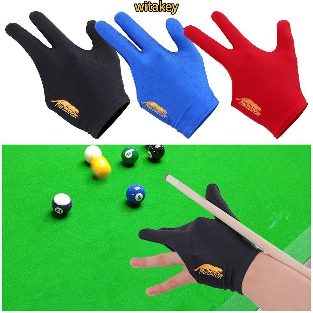 WITATA บิลเลียดถุงมือสามนิ้วเครื่องเล่นสระว่ายน้ําถุงมือปัก Slip-proof Breathable ถุงมือบิลเลียดซ้ายป้องกัน