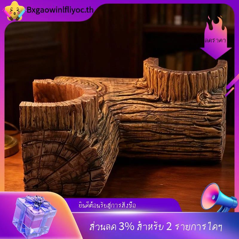 [ในสต็อก] Cave Wood Grain Aquatic Shelter อุปกรณ์เสริมถังมุมสําหรับน้ําเค็มน้ําจืดถังมุม Home Aquati
