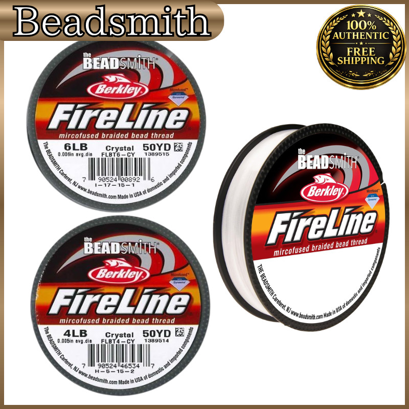 The Beadsmith FireLine Crystal Beading Thread – Crystal Color, 4 lb / 6 lb / 10 lb Options (50‑Yard 
