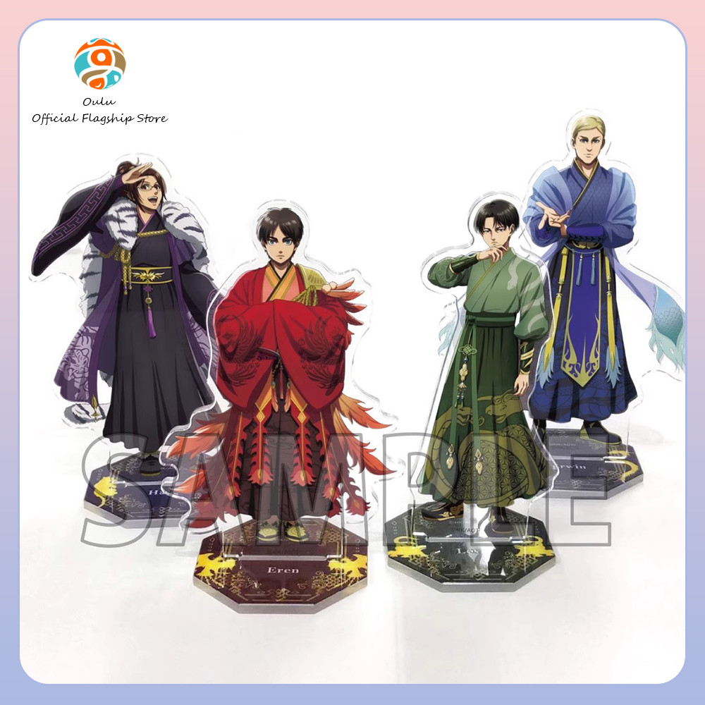 ใหม่ Original Attack On Titan Life-Size Standee 8 ซม.Eren Yeager รุ่น Levi Ackerman อะนิเมะรูป Hange Zoe Acg ขาตั้ง