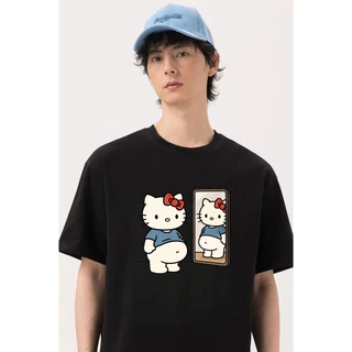 Torso & Thread เสื้อยืดผู้ชายเท่ๆ 100％cotton แฟชั่นเสื้อ summer สบายๆ เสื้อ oversize Hello Kitty