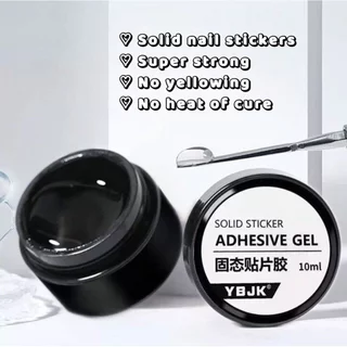 (YBJK 1กระปุก) จัดส่งทันที ♡ กาวติดเล็บเจล Solid nail sticker เจลกาวติดเล็บ PVC กาวเจลต่อเล็บ 10ml.
