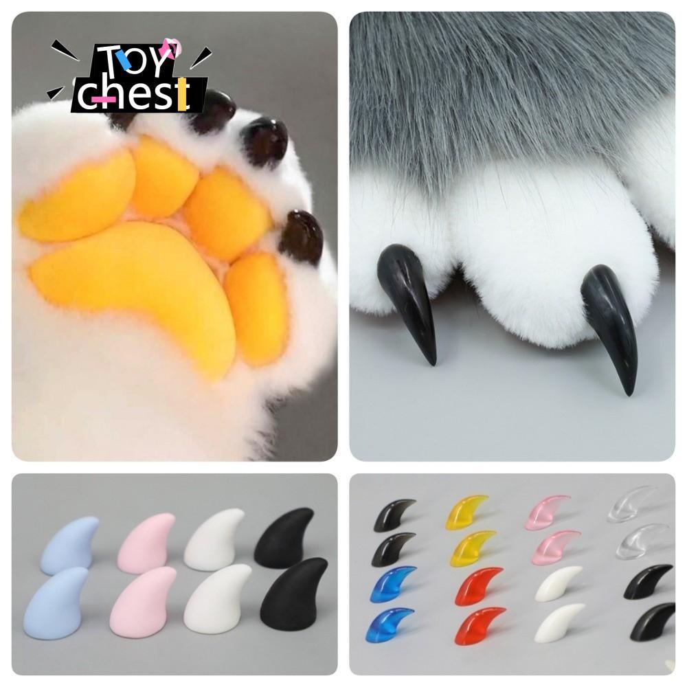 TOYCHEST 8pcs Furry Claws เล็บ, Multicolor Pointed/Obtuse สัตว์ Fursuit Claws อุปกรณ์เสริม, Handmade
