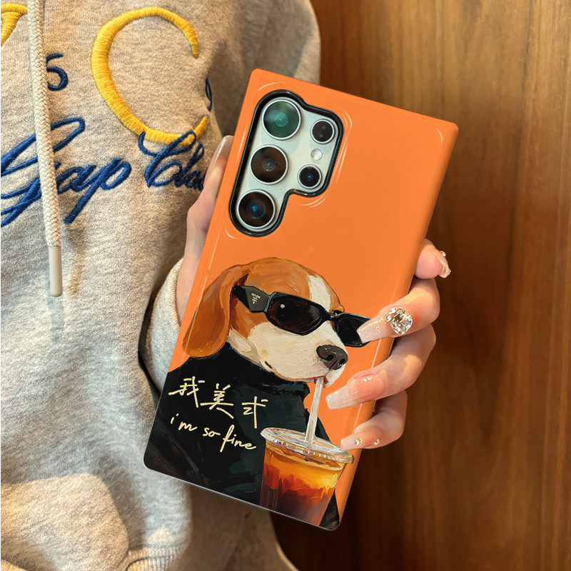 เคสป้องกันรูปแบบกาแฟสุนัขเหมาะสําหรับ Samsung s26 s26ultra s22u s23 Plus s23FE s24 s25 Plus A55 A56 A36 เคสโทรศัพท์มือถือ