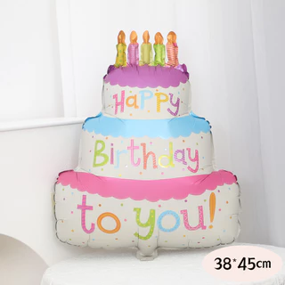 [มีส่งด่วน] ลูกโป่งวันเกิด Happy Birthday เค้กไอศกรีมน่ารัก ลูกโป่งฟอยล์ กล้องถ่ายรูป ก้อนเมฆ