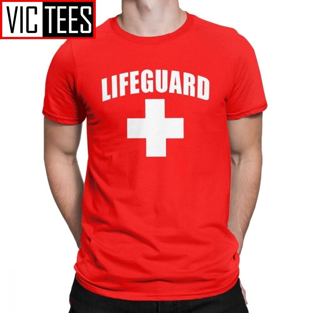 🌱【เสื้อยืดยอดนิยม】 Funny Lifeguard T-Shirts Men Round Collar Cotton T ShirtS-5XL