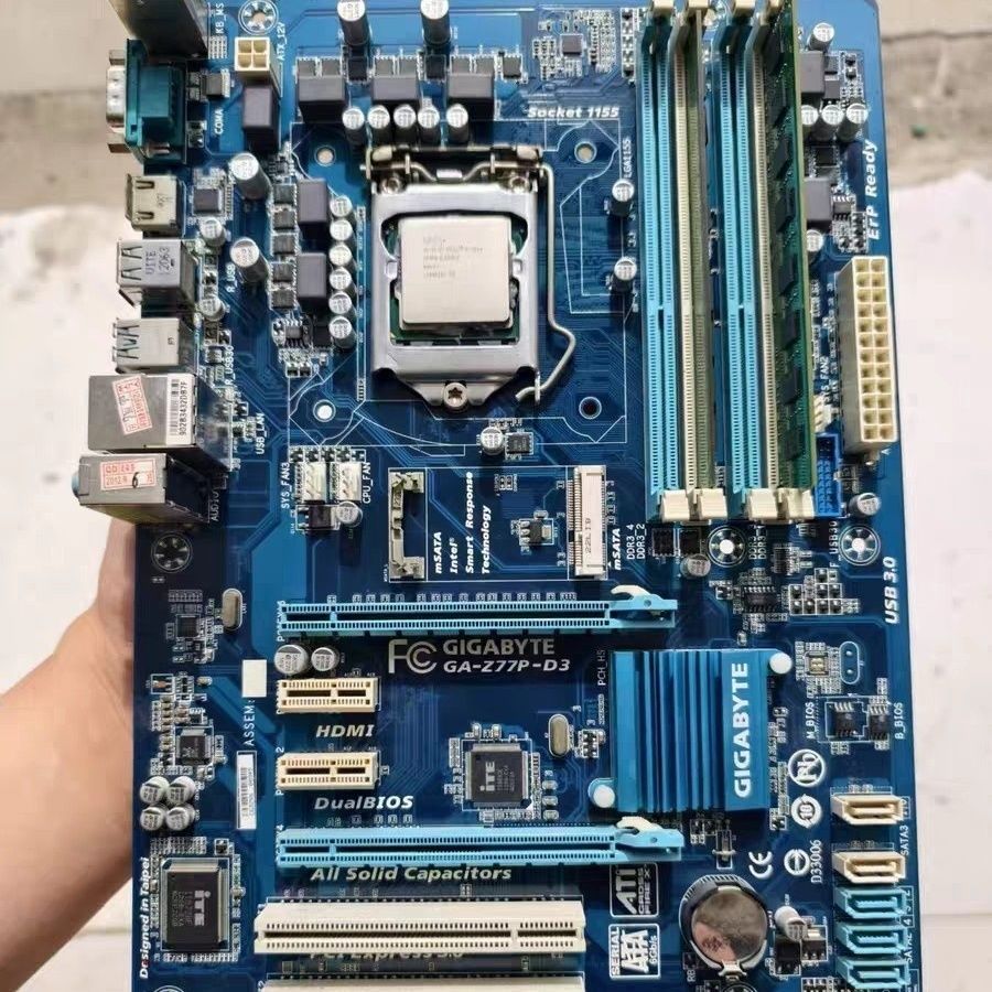 [กิกะไบต์]Z77P-D3เมนบอร์ด+i5-3550+4Gx2DDR3ชุดอุปกรณ์เกมมิ่งเดสก์ท็อปสามชิ้นของแท้และดั้งเดิม