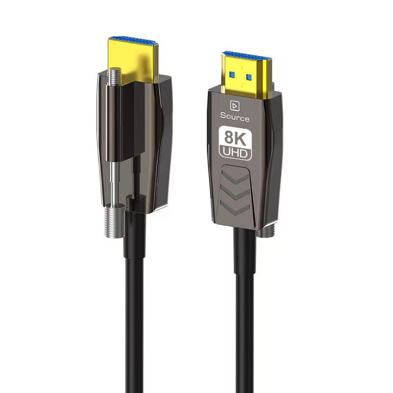 สายไฟเบอร์ออปติก HDMI 2.1, 8K@60Hz, ระดับมืออาชีพ,10m/20m/50m/100m, พร้อมสกรูล็อค, สําหรับ Set-Top B