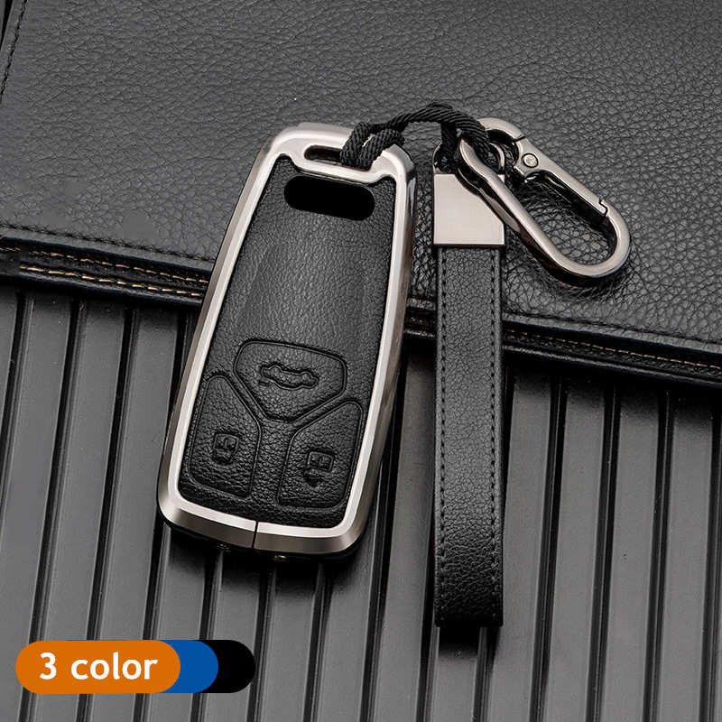 Key สําหรับ Audi A4 B9 A5 A6 S4 S5 S7 8W Q7 4M Q5 TT สมาร์ทระยะไกล Fob Shell Protector หนังรถอุปกรณ์