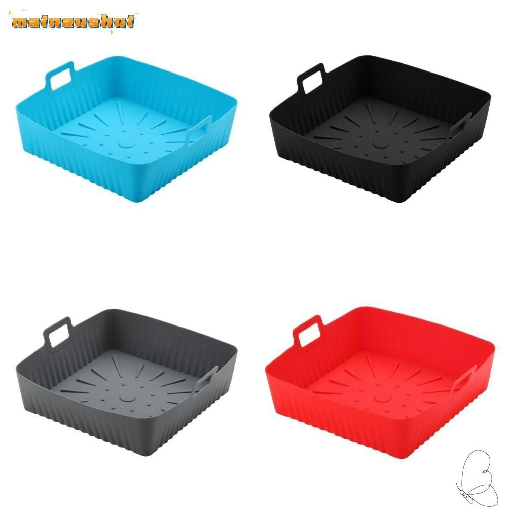 MAINAUSHUI Air Fryer Liners,ซิลิโคนถาดอบ,แบบพกพา 9 "ขนาดใหญ่ทนความร้อนพร้อมที่จับAir FryerซับPadสําห
