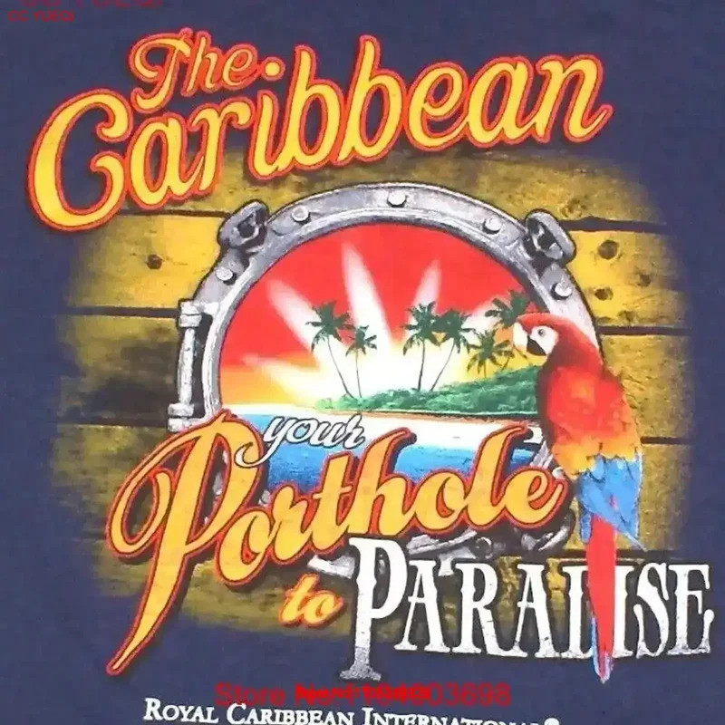 เสื้อยืด Royal Caribbean ลาย Cruise Vacation Porthole to Paradise สำหรับผู้ชาย ไซส์ 2XL XXL ใหม่ สไต