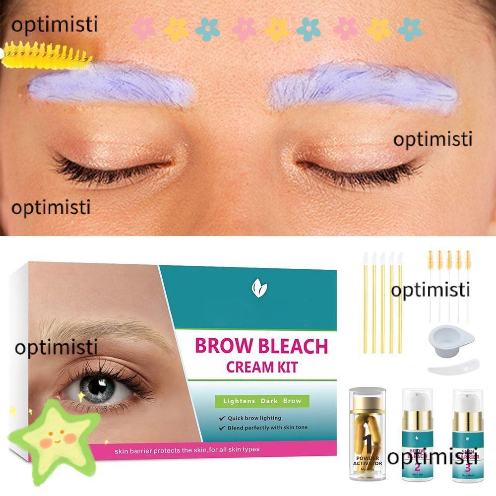OPTIMISTI Bleach Kit, Eyebrow Bleach ใช้งานง่าย Lightening Kit, Quick 5 Applications No Drip Eyebrow