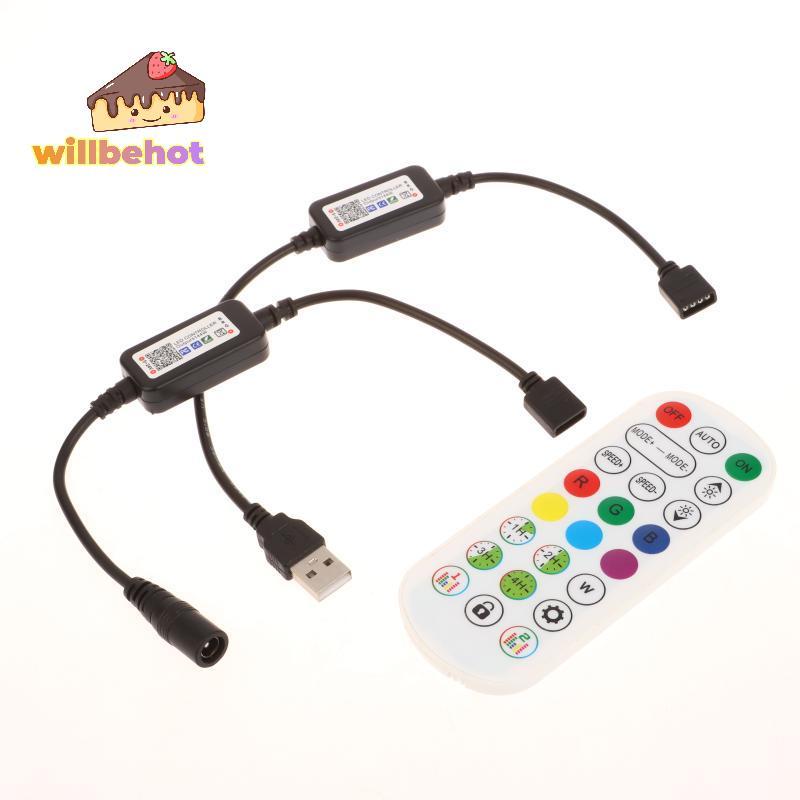 [Willbehot-t] 1 ชุด RGB สีสัน LED Light Strip Connector สําหรับ APP ควบคุม DC USB 5 V-24 V เพลงเทปที