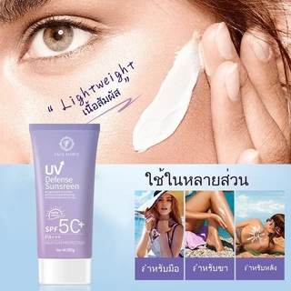 【ซื้อ 1 แถม 1】FJ ครีมกันแดดสำหรับผิวแพ้ง่าย SPF50+ PA++++ สูตรอ่อนโยน ไม่ขุ่น ไม่ก่อสิว 100ML