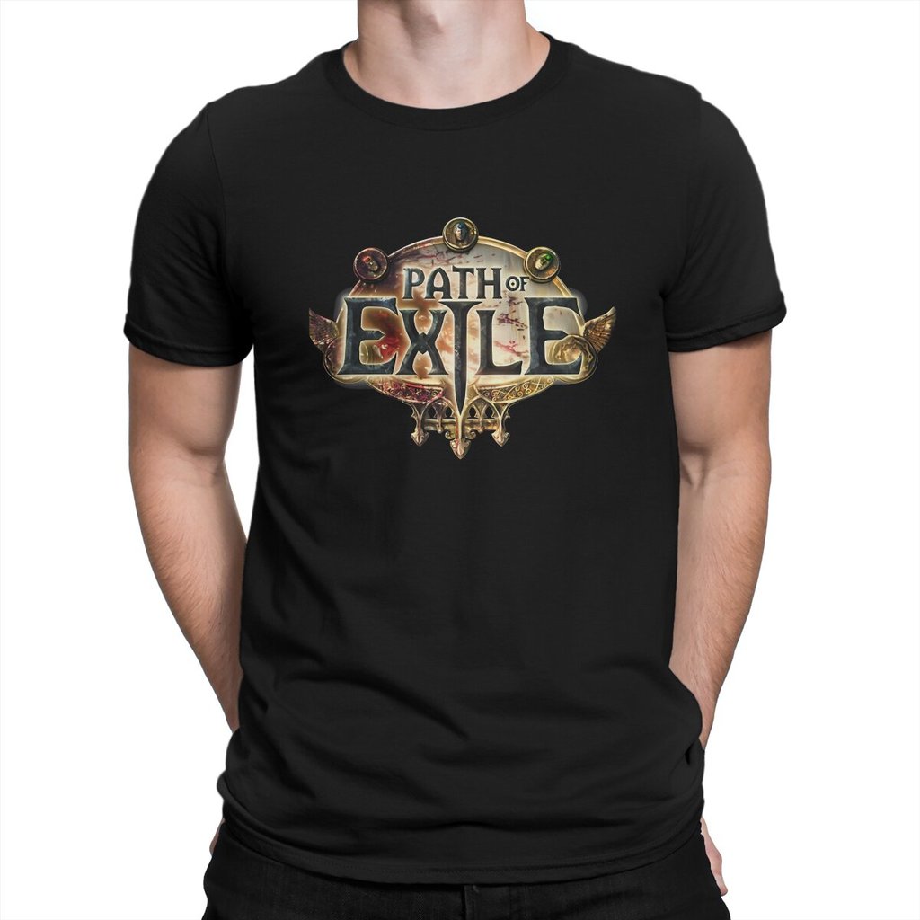 จัดส่ง 24 ชั่วโมง  Men's T-Shirt Logo Novelty 100% Cotton Tee Shirt Short Sleeve Path Of Exile T Shi