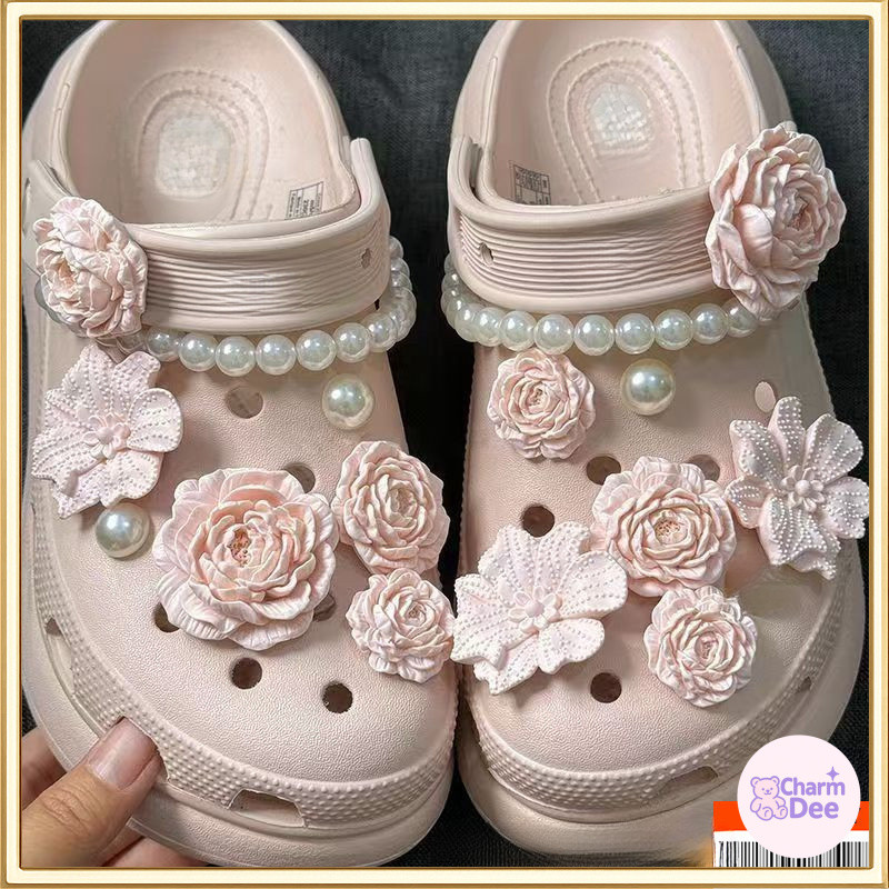 จี้รองเท้าแฟชั่น ชุดตัวต่อลายรองเท้า กันน้ำ | อุปกรณ์ตกแต่ง Clogs & Sandal สไตล์สากล