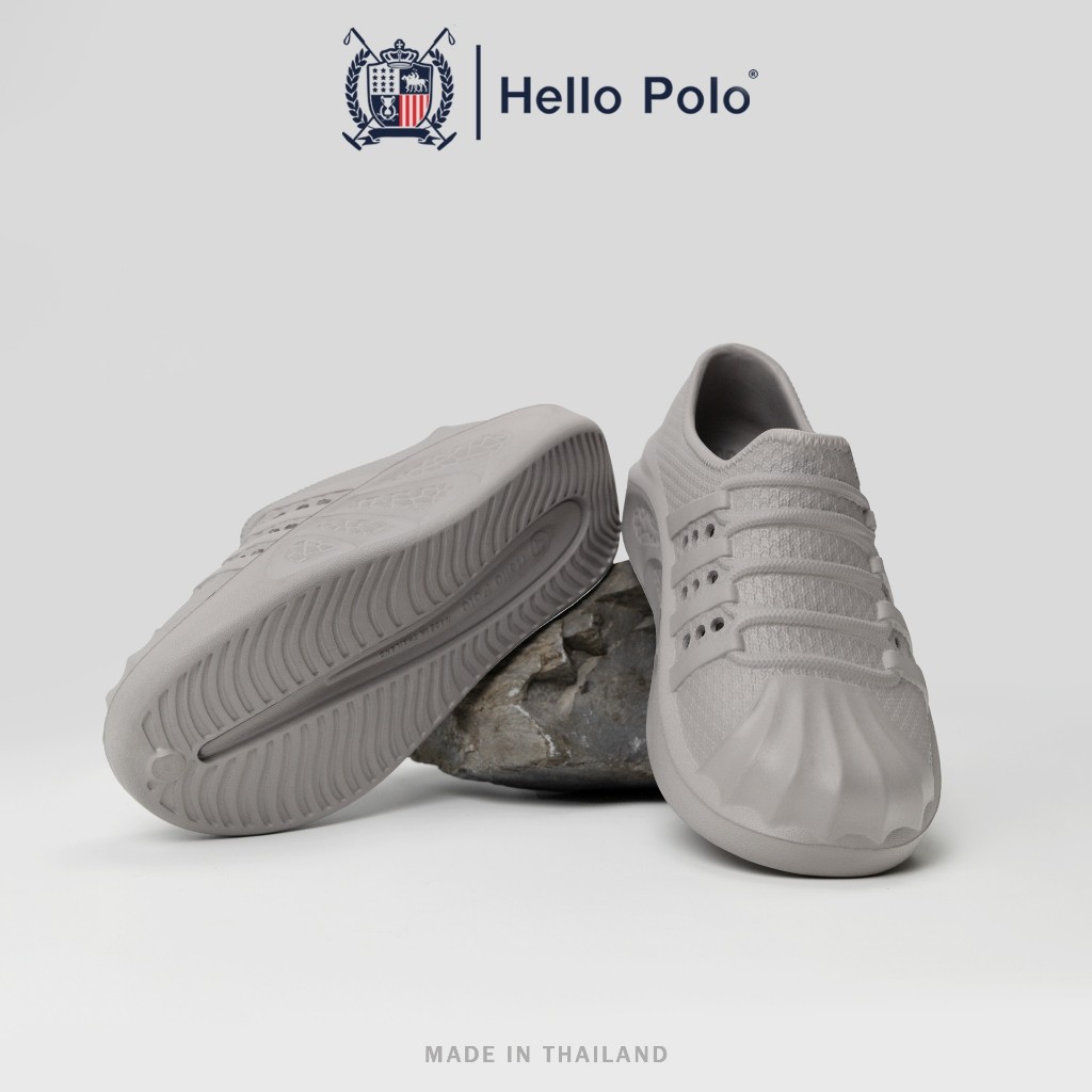 Hello Polo รุ่น HP8064 รองเท้าสลิปออน รองเท้าแบบสวม EVA นุ่มสบายเท้า Unisex พื้นนิ่ม กันน้ำ ระบายอากาศ