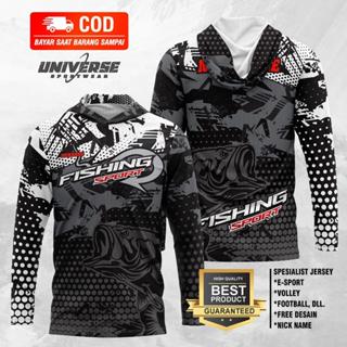 เสื้อตกปลาแขนยาวสีเทาพิมพ์ลายเต็มตัว ไซส์ส-5XL