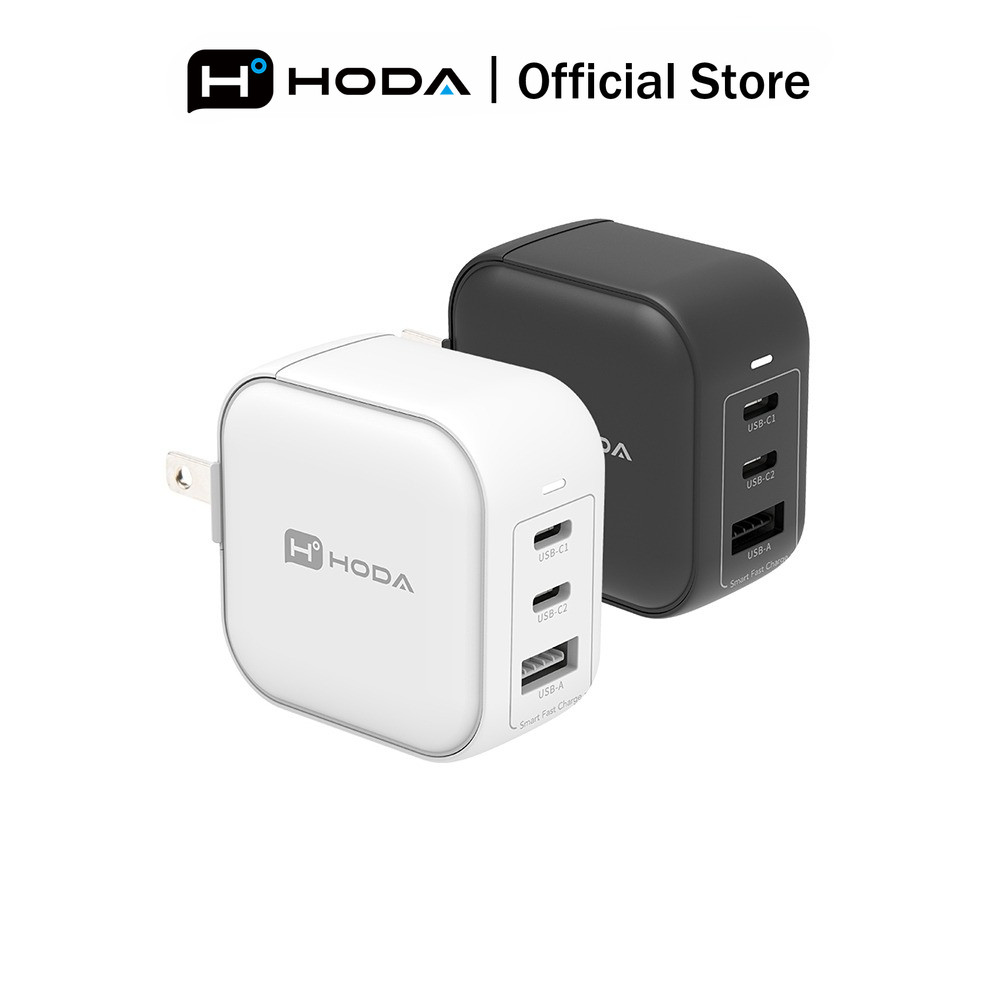 HODA GaN 65W3 Ports 2PD+1 USBA Smart Fast Wall Charger (US Plus)