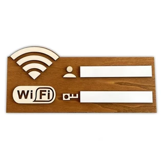 TOPTOOL ป้ายรหัสผ่าน WiFi,ลายมือเขียนสติ๊กเกอร์ติดผนัง WiFi,วินเทจติดผนังไม้อเนกประสงค์ใช้ตัวบ่งชี้ไร้สายโล่ตกแต่งบ้าน